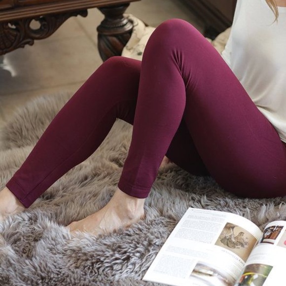 Soft Cotton Burgundy Leggings - Picture 1 of 1